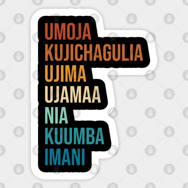 Principles of Kwanzaa Sticker by UrbanLifeApparel